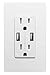 Outlet with USB High Speed Charger 4.8A Charging Capability,Duplex Receptacle 15 Amp, Tamper Resistant Wall socket USB Outlet,Child Proof Safety,Screwless Wall Plate,Porcelain white (2 Pack)
