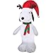 5' Airblown Inflatable Snoopy with Antlers and Santa Hat Christmas Inflatable