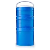 BlenderBottle ProStak Twist n' Lock Storage Jars Expansion 3-Pak with Removable Handle, Cyan