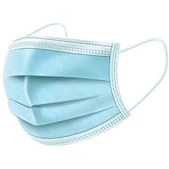 100 Pack Disposable Face Masks with Elastic Ear Loop 3 Ply Breathable and Comfortable for Air Pollution Flu Protection (Blue)