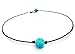 Suyi Women Choker Genuine Leather Turquoise Pearl Choker Necklace with Turquoise 14