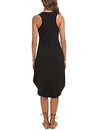 Missufe vestido sin mangas con cuello en V para mujer, con cuello cruzado