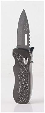Torch Lighter Green Flame Butane Lighter with Pocket Knift Color Random(Come Without Butane)