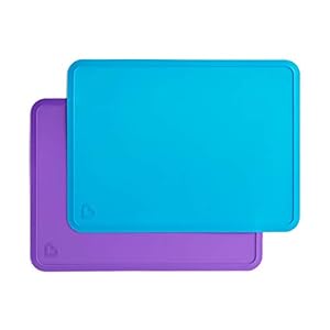 Munchkin® Spotless™ Silicone Placemats for Kids, 2 Pack, Blue/Green