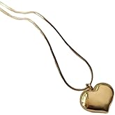18K Gold Plated Heart Pendant Necklace, Dainty Snake Chain, Fashion Jewelry for Women, Special Occasion Gift with Box
