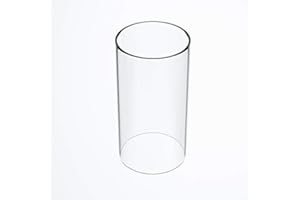TLLAMP Large Size Hurricane Candle Holder - Glass Cylinder Open Both Ends, Open Ended Hurricane, Glass Lamp Shade Replacement (3.5" Wide x 5" Tall)