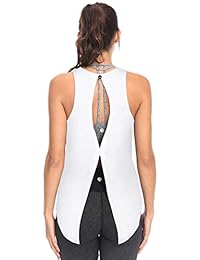 QUEENIEKE Mujeres Yoga Todas las camisetas sin mangas atadas con espalda abierta Camisetas deportivas de entrenamiento