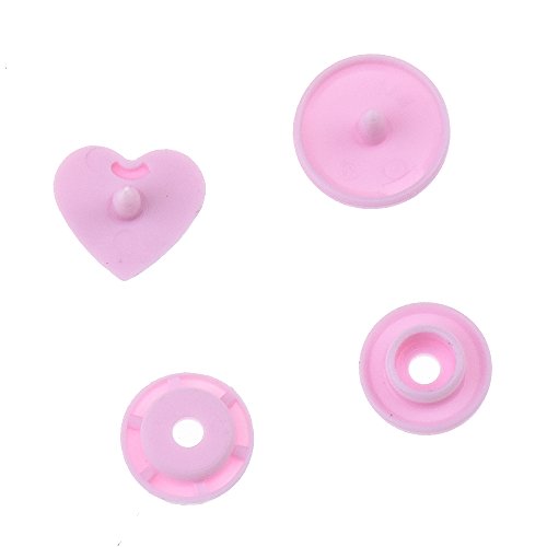 150 Complete Sets Snap Kits Plastic Resin Snap Fastener Buttons KAM T5 Size 20 (1/2") Heart Shape Assorted Rainbow Colors