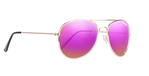 Classic Gold Metal Aviator Sunglasses with Pink Polarized Lenses & UV Protection - the Rizz by Nectar