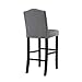 DAGONHIL 29 Inch Bar Stools Set of 2 Modern Upholstered Chairs in Solid Wood Frame for Kitchen Islands Nail Head Trim, Gray