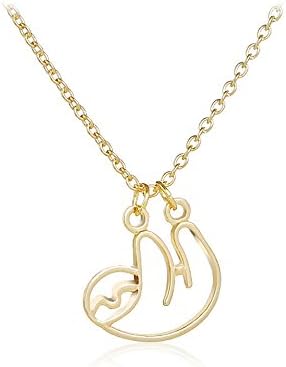 Meiligo Fashion Woman Dainty Sloth Charm necklace Inspired Animal Pendant