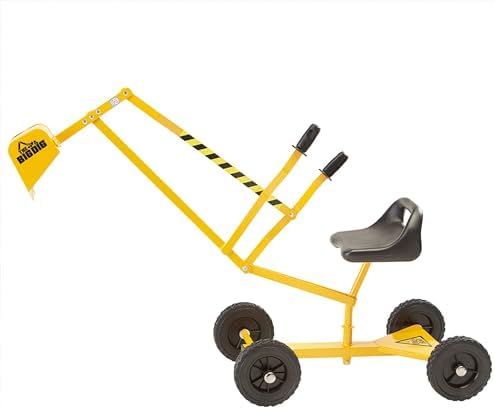 Big Dig Toy Excavator Ride, Sand Digger w/ 360 Rotation Base for