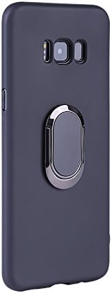 Samsung Galaxy S8 Plus Case with 360 Rotating Ring Grip Holder Kickstand Function Magnetic Base, Ultra Slim Thin Hard Scrub Cover with Shockproof Protective for Soft TPU Samsung Galaxy S8 Plus(Black)