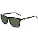 IALUKU Retro Driving Polarized Sunglasses for Men Square Metal Frame UV Protection (Black-Green, 60)
