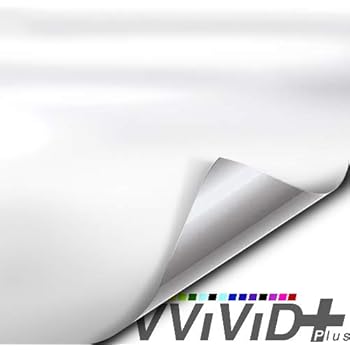 VViViD+ Satin Finish Premium Adhesive Vinyl Wrap Film (15ft x 5ft (White))