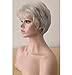 Royalfirst Short White Wigs for Women Synthetic Layered Curly Pixie Wig with Bangs Natural Looking Daily Costume Ladies Wig
