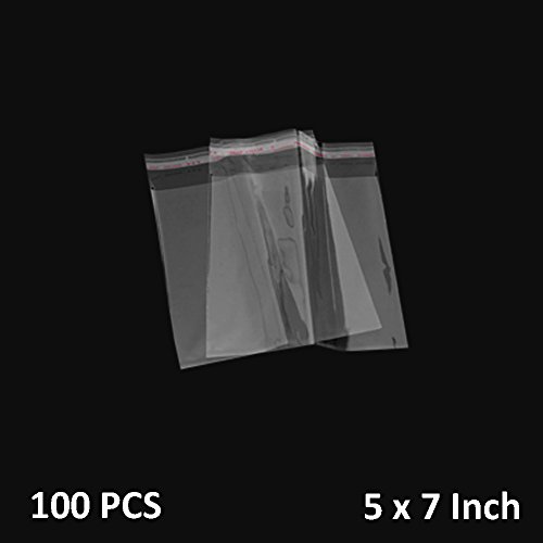 UPC 720189571848, The Elixir Packaging 100 Pcs 5x7 Crystal Clear Resealable Reclosable Cello / Cellophane Bags