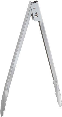 Danesco 1341243 12-Inch Heavy Gauge Stainless Steel Self-Locking Tongs