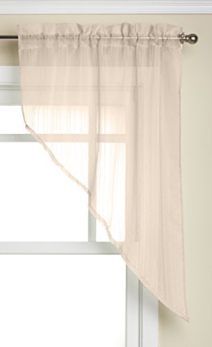 LORRAINE HOME FASHIONS Harmony Swag Pair, 56 x 38-Inch, Ivory