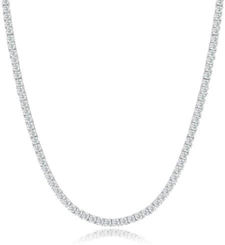 Amazon.com: Poshadime 4.5 Carat Lab Grown Diamond Tennis Necklace