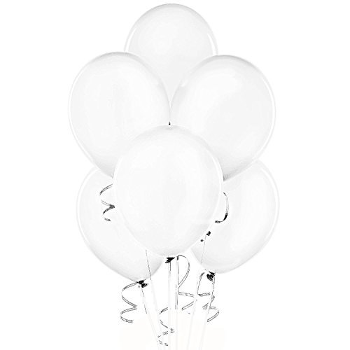 24 Inch White Qualatex Standard Balloons 5CT