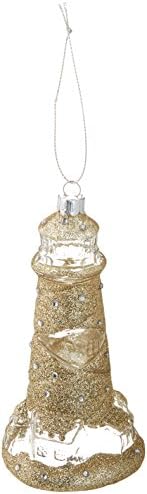 DEMDACO Seasons Gold Crystal Lighthouse Ornament