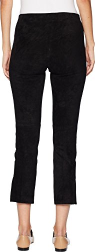 Vince Women's Stretch Suede Split Hem Cropped Leggings, Black, Small