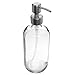 2-Pack 16 oz Glass Bottles with Pump, Clear Glass Soap Dispenser with Soap Pump, Refillable Clear Glass Bottles for Essential Oils, Hand Liquid Soap, Lotions and More, Glass Bottle Dispensers