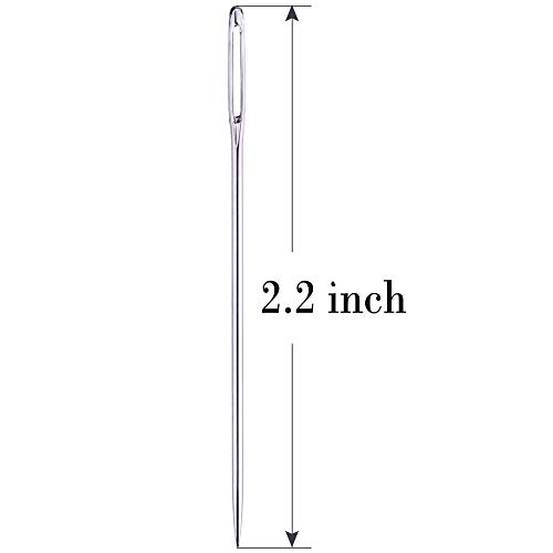 Ua Crafts 21 Big Eye Hand Sewing Needles - 56mm Large Eye Stitching Needles in Storage Tube