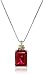 Sterling Silver and 14k Yellow Gold Emerald-Cut Created Ruby Pendant Necklace, 18