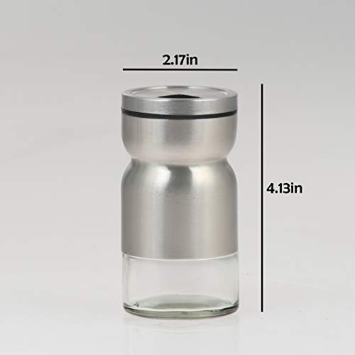 Salt and Pepper Shaker with adjustable pour holes dispenser lids