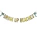 Gold Glitter Drink Up Beaches Banner Drink Up Beaches Coconut Tree Banner- Hawaii Luau Summer Beach Party Decoration Supplies
