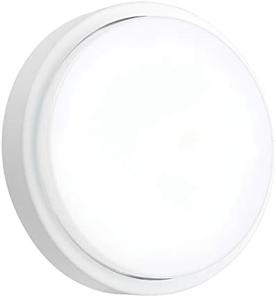 Saxby 78623 Rond Matt White Polycarbonate Microwave Sensor IP54 Outdoor 12W Cool White LED Bulkhead Light