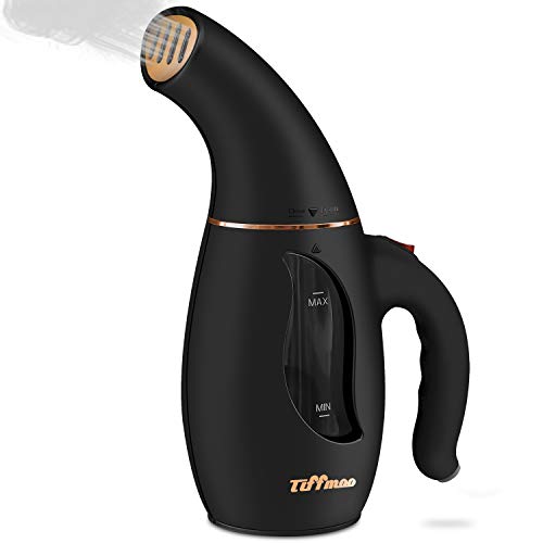 Tiffmoo Portable Steamer for Clothes, 8 in 1 Handheld Garment/Fabric Steamer, 210ml Powerful Steam Iron for Home/Travel, Wrinkle Remover-Clean-Sterilize-Sanitize-Refresh-Treat-Defrost (Black)