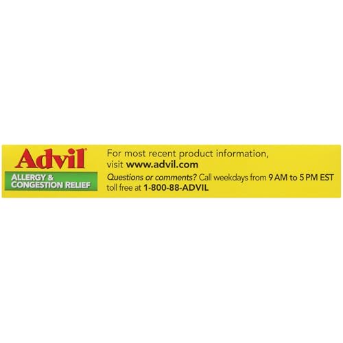 ADVIL ALLERGY AND CONGESTION RELIEF TABLETS, PAIN RELIEVER, FEVER REDUCER AND ALLERGY RELIEF WITH IBUPROFEN, PHENYLEPHRINE HCL AND CHLORPHENIRAMINE MALEATE 4 MG – 20 COATED TABLETS