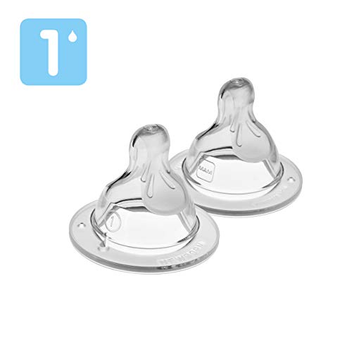 MAM Bottle Nipples Slow Flow Nipple Level 1, for Newborns and Older, SkinSoft Silicone Nipples for Baby Bottles, Fits All MAM Bottles, 2 Pack