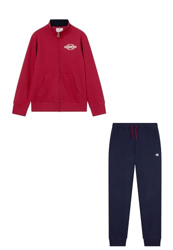 Champion Legacy Jungen Anzug mit Kapuze und durchgehendem Reißverschluss, rot, 86