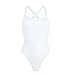 Lukitty Women's Sexy One Piece High Cut Backless Bikinis Bathing Suits Swimsuits White M