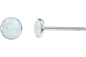 Limerencia G23 Pure Titanium Hypoallergenic Earrings | Minimalist Opal Stud Earrings | F136 Implant Grade | Suitable for Sensitive Ears Delicate Jewelry