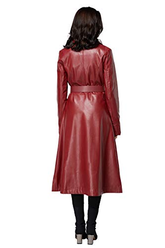 red long leather coat