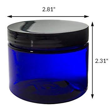 Cobalt Blue 6 oz PET (BPA Free) Plastic Jar (6 pack) + Spatulas and Labels