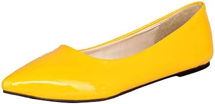 DULEE Women's Pointed Toe Ballet Flat Ballerina Pumps Shoes,Size 1-12 UK