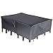 Sunrain Rectangular Patio Furniture Set Covers 600D Oxford Fabric Waterproof UV Protection Outdoor Table and Chair Cover, 108