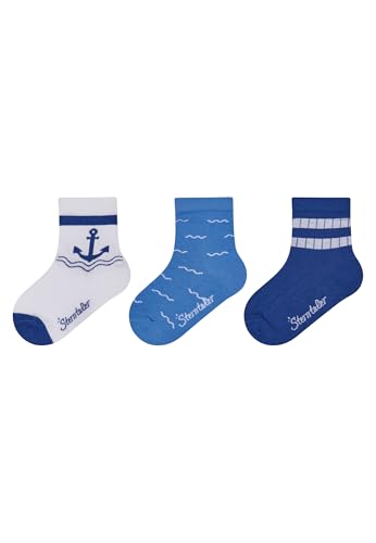 Sterntaler Socken 3er Anker Calcetines con 3 anclas Unisex bebé
