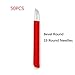 Blossm 50Pcs Red Microblading Needles Permanent Makeup Tattoo Manual Eyebrow Needle Bevel 19 Pin Round Blades