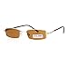 SA106 Small Mens Rectangular Metal Rim Classic Color Lens Sunglasses Gold Brown