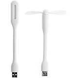 Mini USB Fan for IPhone IPad Android Laptop Power Bank Portable USB MINI Fan with Mini USB LED Light (USB White)