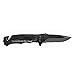 BearCraft Black Folding Knife inclusive **FREE eBook** | Outdoor Survival Pocket-Knife | Rescue Knife one-hand knife made of stainless steel | Ideal for recreational work hiking camping