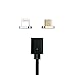 NetDot Gen3 USB2.0 Magnetic Charging & Data Transfer Cable with 1 IOS Connector and 1 Micro-USB Connector compatible with both Android Smartphone and iPhone - 5 Feet/3 Pack Black