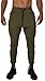 YoungLA Slim Fit Joggers for Men | French Terry Cotton Skinny Tapered Sweatpants | Gym Sports Activewear Workout Clothes 2o2 Olive Medium